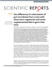 Sex Differences in Colonization of Gut Microbiota from a Man with Short