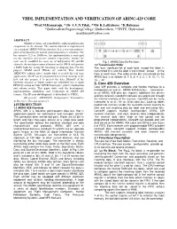 Vhdl Implementation and Verification of Arinc-429 Core