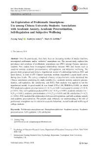 An Exploration of Problematic Smartphone Use Among Chinese