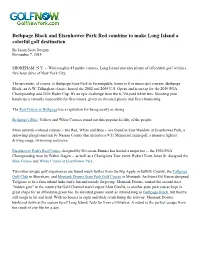 Bethpage Black and Eisenhower Park Red Combine to Make Long Island a Colorful Golf Destination by Jason Scott Deegan November 7, 2014