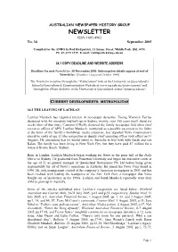 Chronology of Recent Events