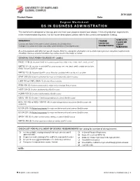 Degree Worksheetbs in Business Administration