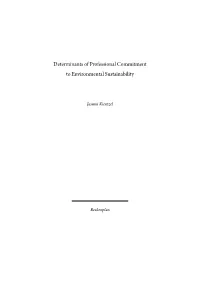 Determinants of Professional Commitment to Environmental Sustainability