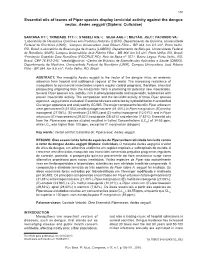 Essential Oils of Leaves of Piper Species Display Larvicidal Activity Against the Dengue Vector, Aedes Aegypti (Diptera: Culicidae)
