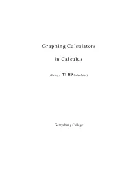 Graphing Calculators in Calculus