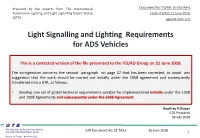 Light Signalling and Lighting Requirements for ADS Vehicles