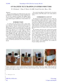 On Magnetic Flux Trapping in Superconductors R