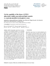 On the Capability of the Future ALTIUS Ultraviolet–Visible–Near-Infrared Limb Sounder to Constrain Modelled Stratospheric Ozone