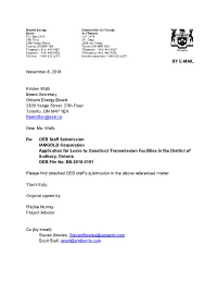 Ontario Energy Board 2300 Yonge Street, 27Th Floor Toronto, on M4P 1E4 Boardsec@Oeb.Ca