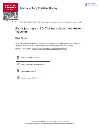 Paul's Journeys in 3D: the Apostle As Ideal Ancient Traveller
