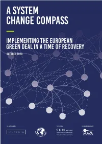 A System Change Compass Implementing the European Green Deal in a Time of Recovery October 2020