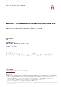 Metabolomics – an Analytical Strategy for Identification of Toxic Mechanism of Action