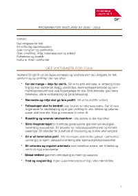 Program for Vestland Sv 2020 - 2023