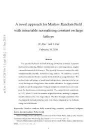 A Novel Approach for Markov Random Field with Intractable Normalising Constant on Large Lattices