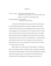 ABSTRACT Title of Dissertation: MYTH and THE