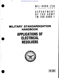 Applications of Electrical Resolvers