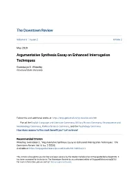 Argumentative Synthesis Essay on Enhanced Interrogation Techniques