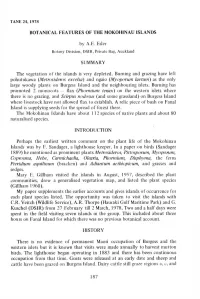BOTANICAL FEATURES of the MOKOHINAU ISLANDS by A.E