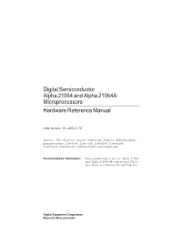 Digital Semiconductor Alpha 21064 and Alpha 21064A Microprocessors Hardware Reference Manual
