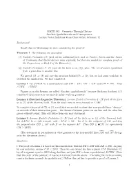 Geometry Through History Saccheri Quadrilaterals and Consequences Lecture Notes/Solutions from Class Friday, February 12