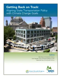 Getting Back on Track: Aligning State Transportation Policy with Climate Change Goals