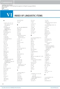 Index of Linguistic Items