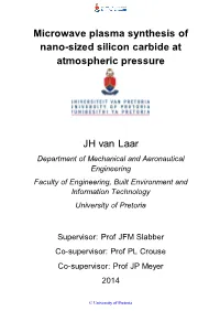 Microwave Plasma Synthesis of Nano-Sized Silicon Carbide at Atmospheric Pressure