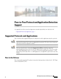 Peer-To-Peer Protocol and Application Detection Support