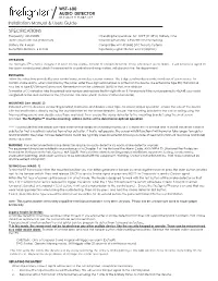 WST-600 AUDIO DETECTOR Installation Manual & Users Guide SPECIFICATIONS