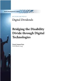 Bridging the Disability Divide Through Digital Technologies