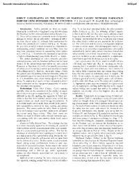Direct Constraints on the Timing of Martian Valley Network Formation Derived Using Buffered Crater Counting
