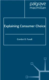 Explaining Consumer Choice