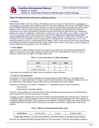 FDM 11-20-1 Modernization Dimensions and Design Classes May 17, 2021
