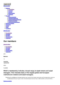 IIGCC’S Membership Includes a Broad Range of Asset Owners and Asset Managers