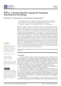 Pyflies: a Domain-Specific Language for Designing Experiments In