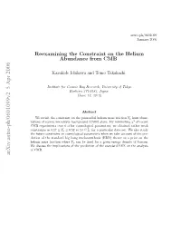 Reexamining the Constraint on the Helium Abundance From