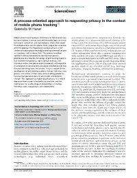 A Process-Oriented Approach to Respecting Privacy in the Context Of