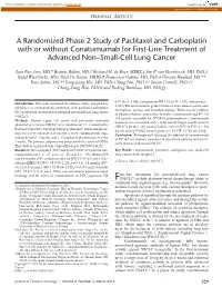 A Randomized Phase 2 Study of Paclitaxel and Carboplatin with Or Without Conatumumab for First-Line Treatment of Advanced Non–Small-Cell Lung Cancer