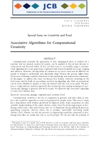 Associative Algorithms for Computational Creativity