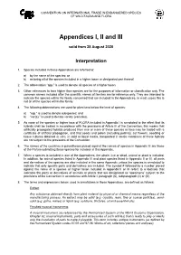 CITES Appendices I, II and III Valid from 26.11.19