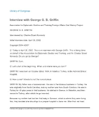 Interview with George G. B. Griffin