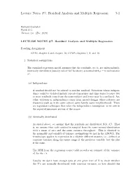 Lecture Notes #7: Residual Analysis and Multiple Regression 7-1