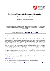 Model Transformations in Converge. In: 2Nd Workshop in Software Model Engineering (Wisme 2003), October 2003, San Francisco