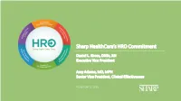 Sharp Healthcare's HRO Commitment