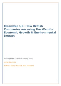 Cleanweb UK: How British Companies Are Using the Web for Economic Growth & Environmental Impact