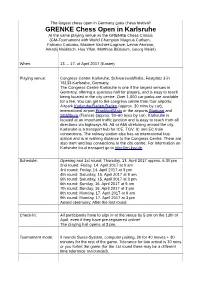 GRENKE Chess Open in Karlsruhe