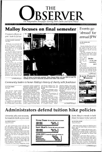 Malloy Focuses on Final Semester Events Go