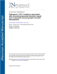 Pathogenic GRM7 Mutations Associated With