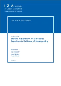 Experimental Evidence of Scapegoating