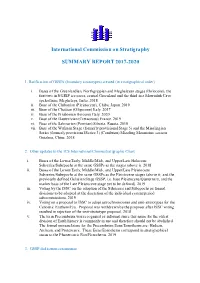 International Commission on Stratigraphy SUMMARY REPORT 2017-2020